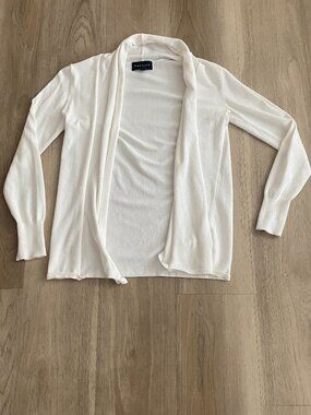 Premise Ivory Open Front Cardigan Small Soft Lightweight Minimalist Layering